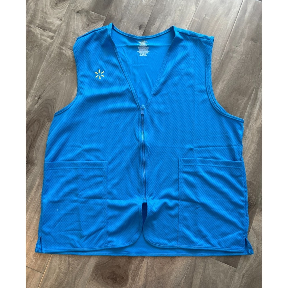 NEW‎ Walmart Employee Vest Ladies XL Blue Full Zip Spark Associate Uniform